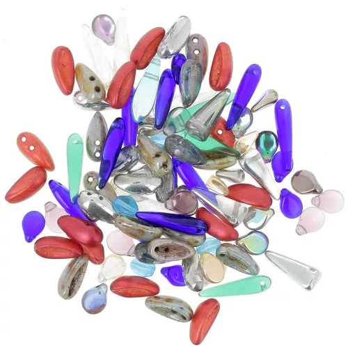 Assortimento di perline di Boemia - Transparent coated x20g