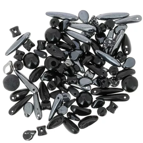Assortimento di perline di Boemia - Black x20g
