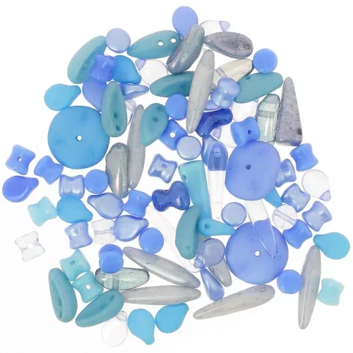 Assortimento di perline di Boemia - Blue x20g
