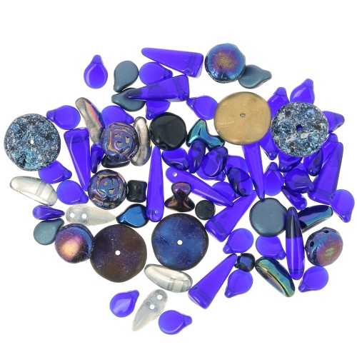 Assortimento di perline di Boemia - Metallic Dark Blue x20g