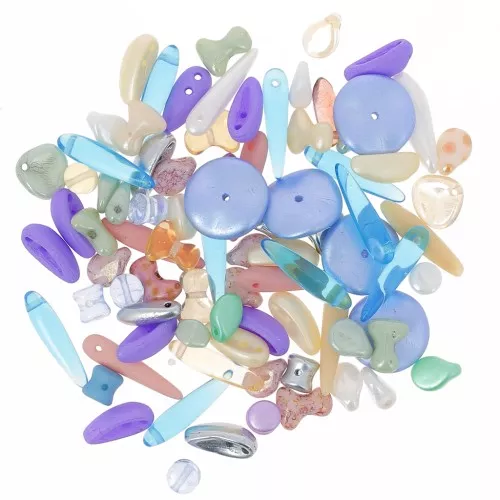 Assortimento di perle di Boemia - Pastel and Silver x20g