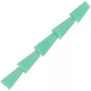 Perline sfaccettate di vetro a cono - 8x4 mm - Verde salvia opaco x25