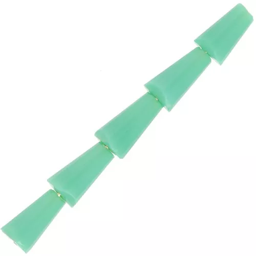 Perline sfaccettate di vetro a cono - 8x4 mm - Verde salvia opaco x25