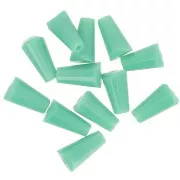 Perline sfaccettate di vetro a cono - 8x4 mm - Verde salvia opaco x25