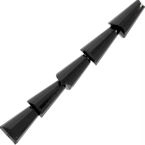 Perle di vetro sfaccettate a cono 8x4 mm - Opaque Jet x25