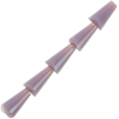 Perle di vetro sfaccettate a cono 8x4 mm - Opaque Lilas x25