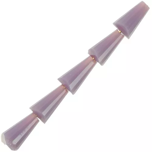 Perle di vetro sfaccettate a cono 8x4 mm - Opaque Lilas x25