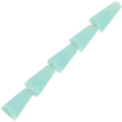 Perle di vetro sfaccettate a cono 8x4 mm - Opaque Turquoise x25