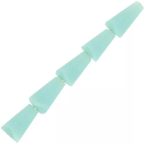 Perle di vetro sfaccettate a cono 8x4 mm - Opaque Turquoise x25