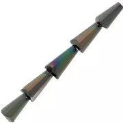 Perle di vetro sfaccettate a cono 8x4 mm - Opaque Jet AB x25
