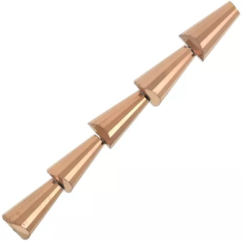 Perle di vetro sfaccettate a cono 8x4 mm - Gold Bronze x25