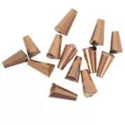 Perle di vetro sfaccettate a cono 8x4 mm - Gold Bronze x25