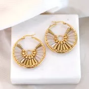 Perle di vetro sfaccettate a cono 8x4 mm - Gold Bronze x25