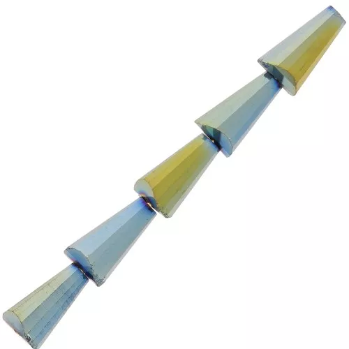 Perle di vetro sfaccettate a cono 8x4 mm - Full Celsian x25