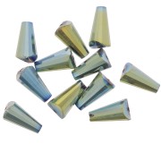 Perle di vetro sfaccettate a cono 8x4 mm - Full Celsian x25
