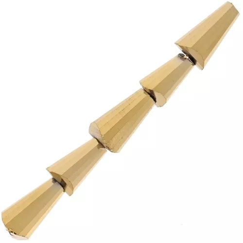 Perline coniche in vetro sfaccettato - 8x4 mm - Oro x25