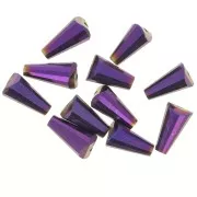 Perle di vetro sfaccettate a cono 8x4 mm - Opaque Jet Full Sliperit x25