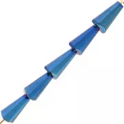 Perle di vetro sfaccettate a cono - 8x4 mm - Blue Iris x25