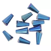 Perle di vetro sfaccettate a cono - 8x4 mm - Blue Iris x25