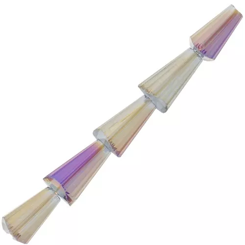 Perle di vetro sfaccettate a cono 8x4 mm - Crystal Vitrail Medium x25
