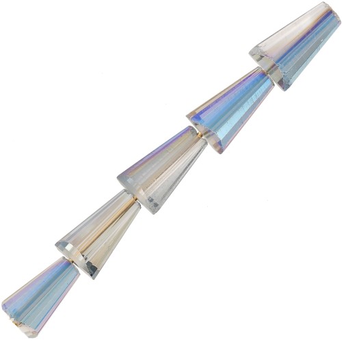 Perle di vetro sfaccettate a cono 8x4 mm - Crystal Azzuro x25