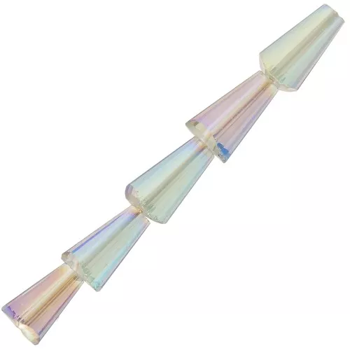 Perle di vetro sfaccettate a cono - 8x4 mm - Crystal Vitrail Light x25