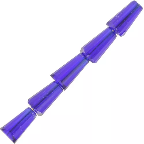 Perle di vetro sfaccettate a cono - 8x4 mm - Cobalto x25