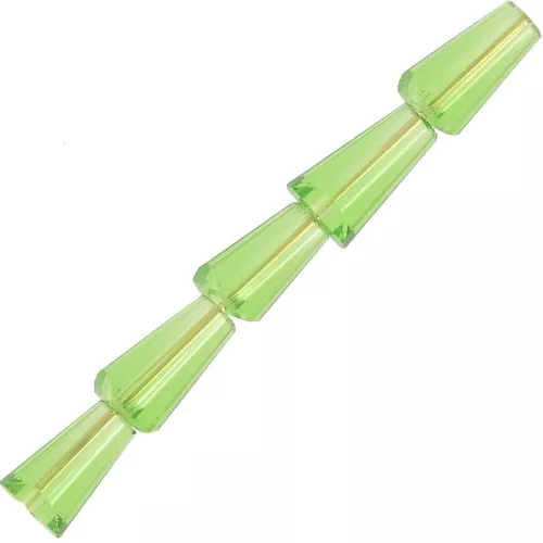 Perle sfaccettate di vetro a cono - 8x4 mm - Peridot x25