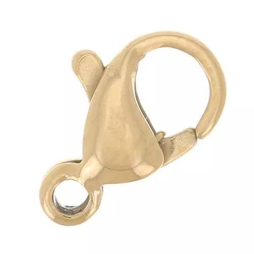 Chiusura a moschettone da 9 mm - Produzione europea - Acciaio inox 316L dorato x1