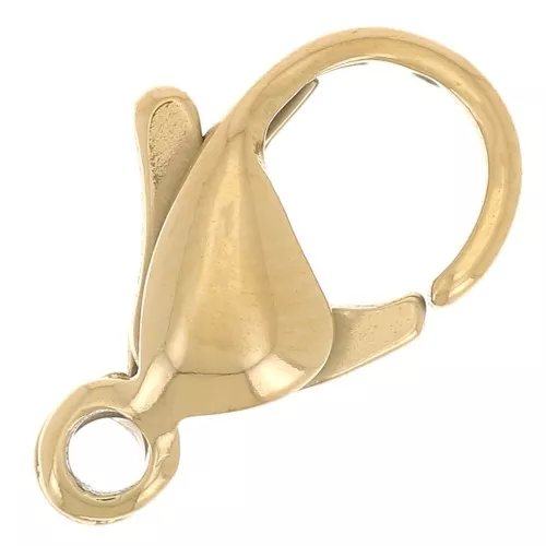 Chiusura a moschettone da 12 mm - Made in Europa - Acciaio inox 316L dorato x1