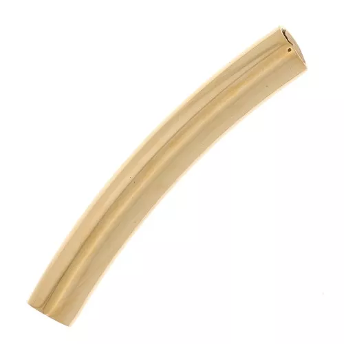 Perlina tubolare curva 20x3 mm - Produzione europea - Acciaio inox316L dorato