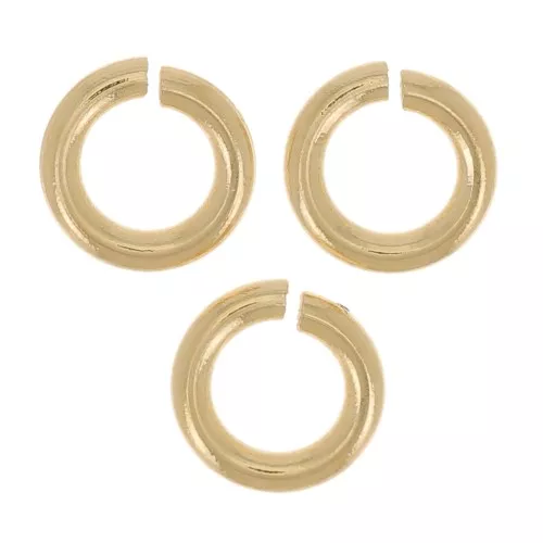 Anelli aperti 5x1 mm - Produzione europea - Acciaio inossidabile 316L dorato x10