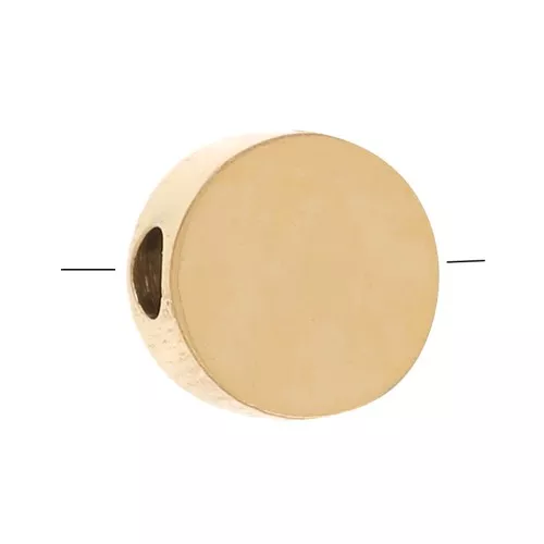 Perlina piatta rotonda 5 mm - Acciaio inossidabile 316L dorato x1