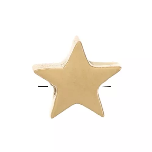 Perlina piatta a stella da 4 mm - Acciaio inossidabile 316L dorato x1