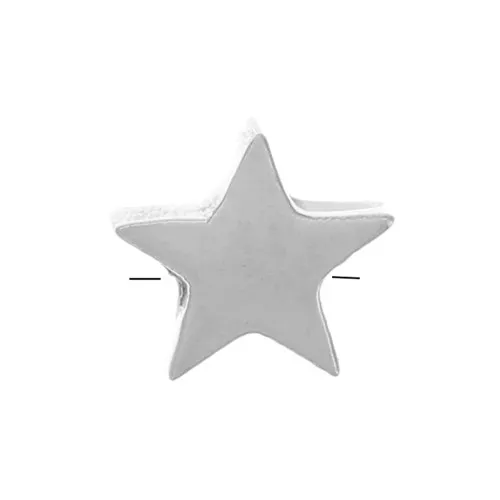 Perlina piatta a stella da 4 mm - acciaio inox 316L x1