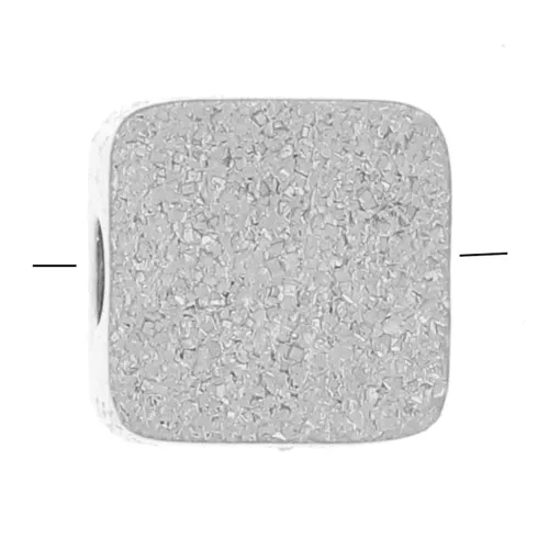 Perlina quadrata piatta 5 mm effetto diamante - Acciaio inox 316L x1