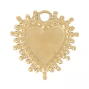 Ciondolo a cuore da 10 mm con palline - Acciaio inossidabile 304L Gold x1