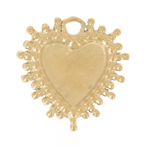Ciondolo a cuore da 10 mm con palline - Acciaio inossidabile 304L Gold x1