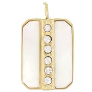 Pendente a rettangolo in madreperla 18x11mm Acciaio inox316L dorato