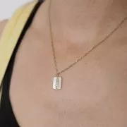 Pendente a rettangolo in madreperla 18x11mm Acciaio inox316L dorato