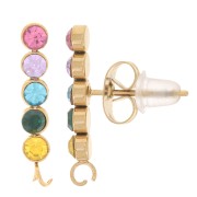 Orecchini in ossido di zirconio 17,5x3 mm - Acciaio inox 304L dorato x2|raw }}