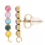 Orecchini in ossido di zirconio 17,5x3 mm - Acciaio inox 304L dorato x2