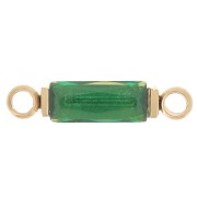 Distanziatore rettangolare 13x3 mm ossido di zirconio - acciaio inossidabile 316L Gold - Verde x1