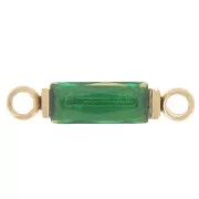 Distanziatore rettangolare 13x3 mm ossido di zirconio - acciaio inossidabile 316L Gold - Verde x1