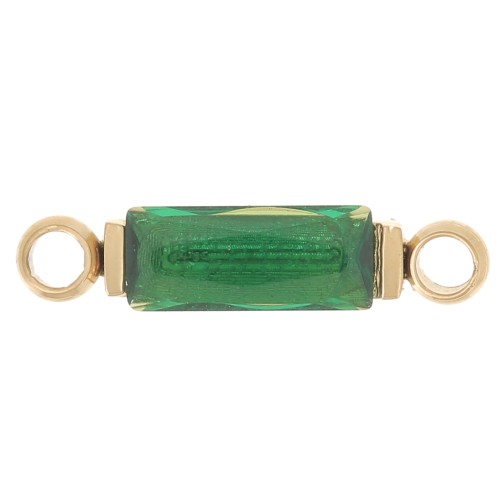 Distanziatore rettangolare 13x3 mm ossido di zirconio - acciaio inossidabile 316L Gold - Verde x1