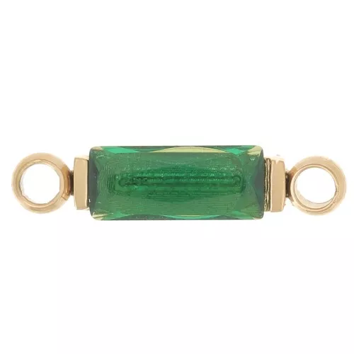 Distanziatore rettangolare 13x3 mm ossido di zirconio - acciaio inossidabile 316L Gold - Verde x1