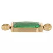 Distanziatore rettangolare 13x3 mm ossido di zirconio - acciaio inossidabile 316L Gold - Verde x1