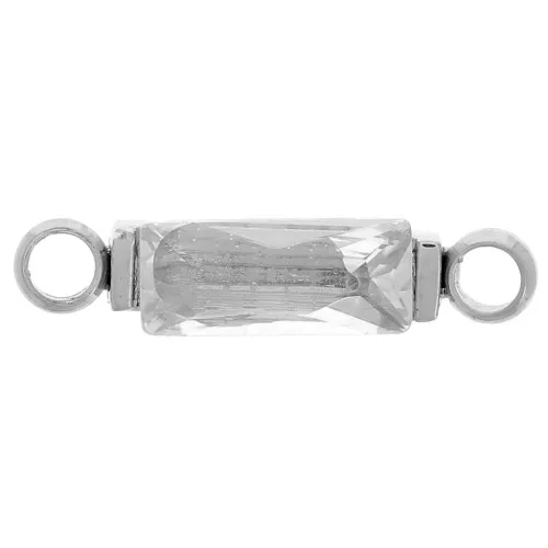 Distanziatore rettangolare 13x3 mm in ossido di zirconio - acciaio inossidabile 316L - Cristallo x1