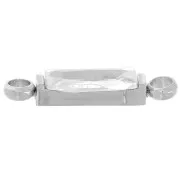 Distanziatore rettangolare 13x3 mm in ossido di zirconio - acciaio inossidabile 316L - Cristallo x1