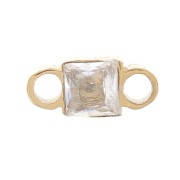 Distanziatore quadrato 6x3 mm in ossido di zirconio - Acciaio inossidabile 316L Gold - Cristallo x1|raw }}